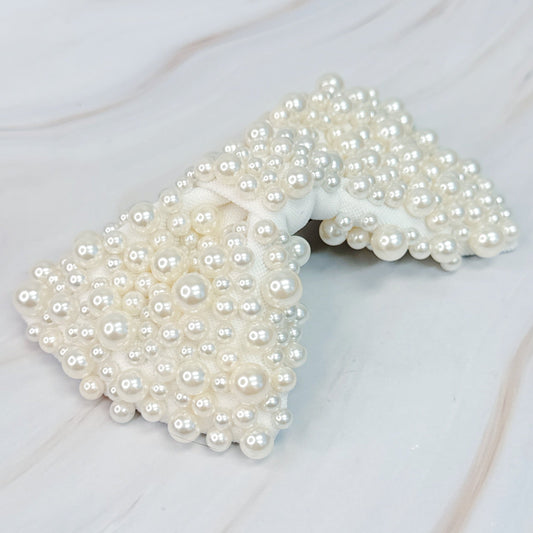 Adorned Pearl Bow Hair Clip-1