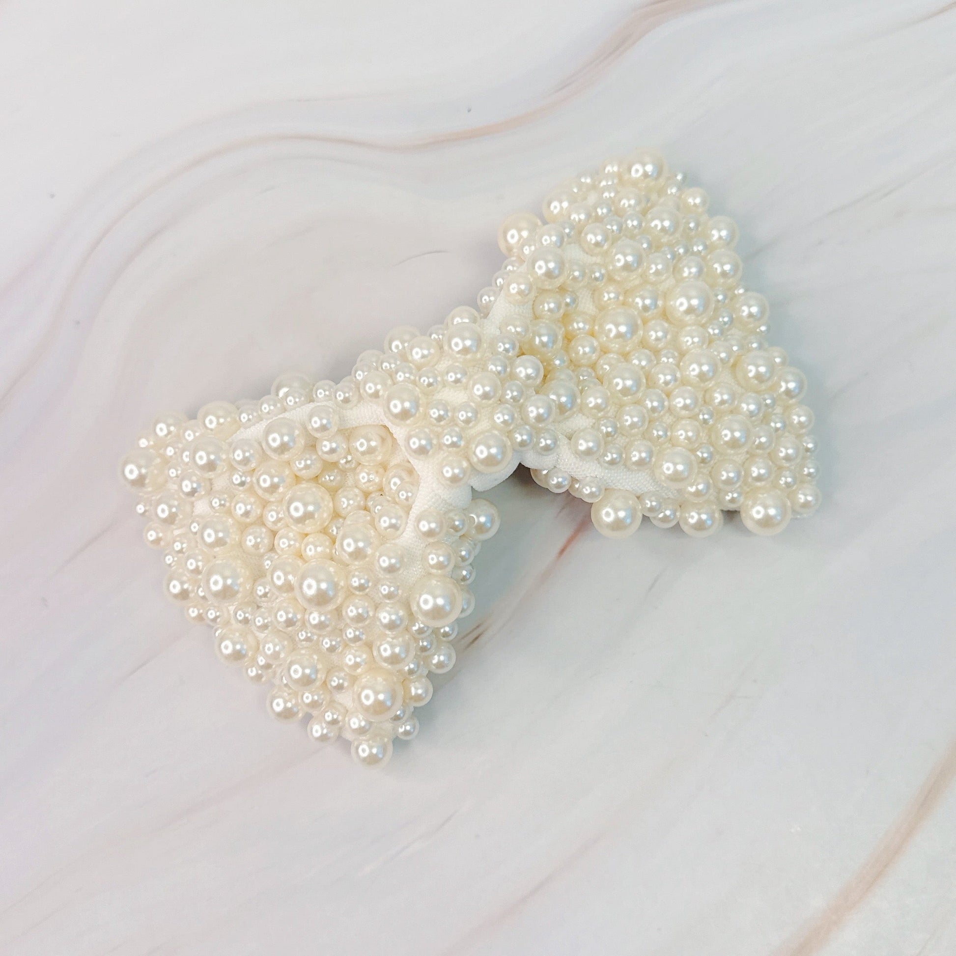 Adorned Pearl Bow Hair Clip-0
