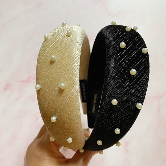 Silky Velvet Pearl Headband-0