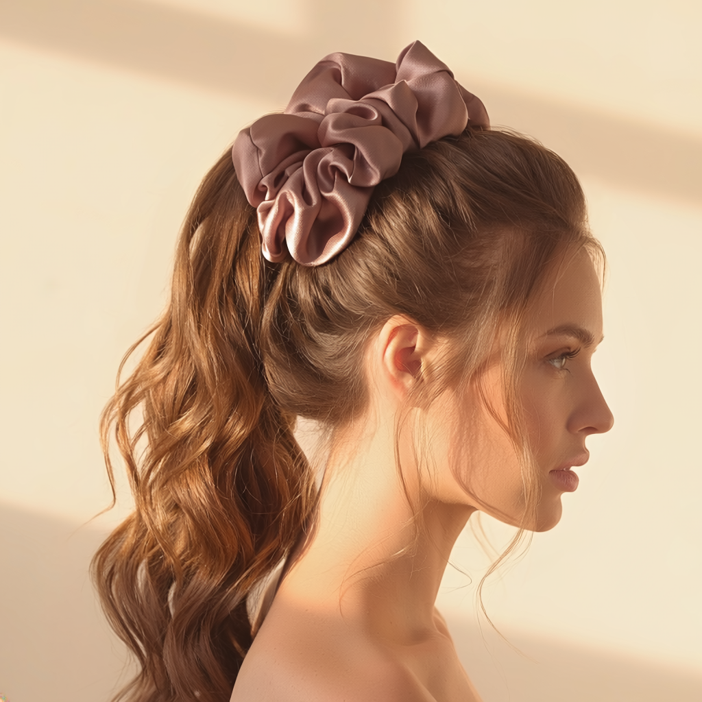 100% Silk Scrunchie Pink