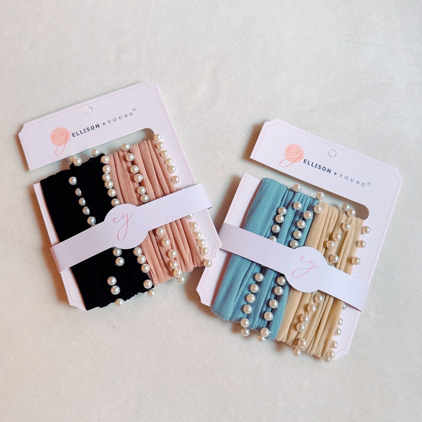 Pearl Embellished Hair Tie Set of 4-0