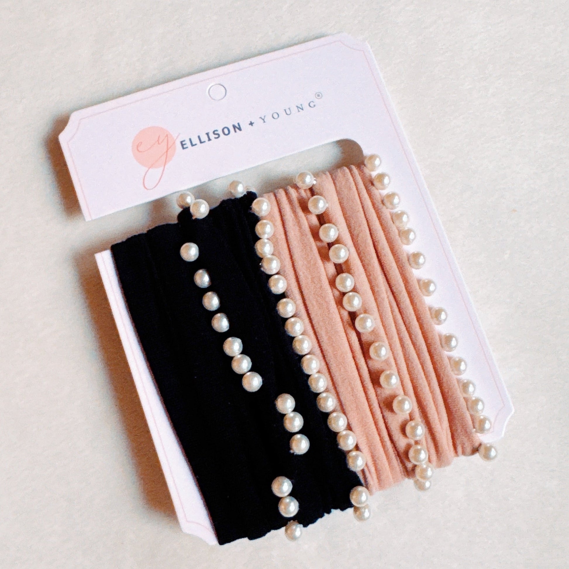 Pearl Embellished Hair Tie Set of 4-1
